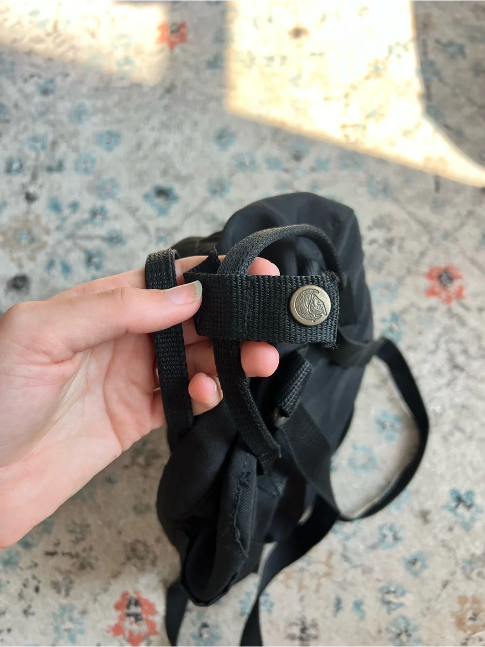 Fjallraven Kånken Mini Black Backpack with Red Logo